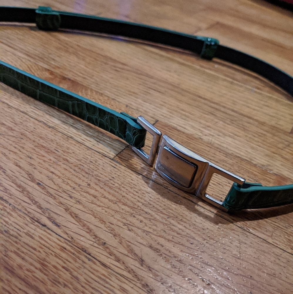 New York & Company Belt - faux green alligator
